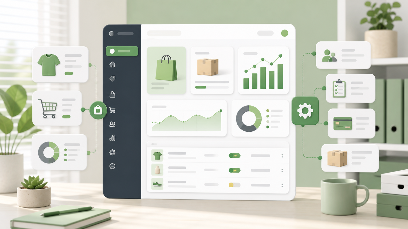 Shopify管理画面を整理して見るためのダッシュボードイメージ